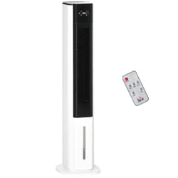 HOMCOM Quiet Air Cooler Humidifier Evaporative Ice Cooling Fan White