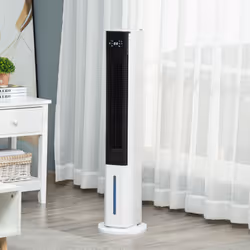 HOMCOM Quiet Air Cooler Humidifier Evaporative Ice Cooling Fan White