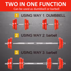 HOMCOM 20KGS Dumbbell & Barbell  Adjustable Ergonomic Set Exercise in Home Gym