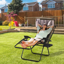 Outsunny Zero Gravity Lounger Chair, Folding Reclining Chair, Brown