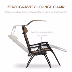 Outsunny Zero Gravity Lounger Chair, Folding Reclining Chair, Brown