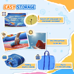 Outsunny Kids Bouncy Castle with Double Slides Pool Trampoline with Blower - Additional view 5