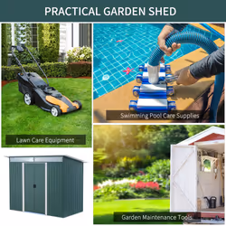 Outsunny Garden Shed Outdoor Storage Tool Organizer w/ Double Sliding Door
