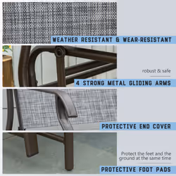Outsunny 2 Seater Rocker Double Rocking Chair Lounger Outdoor Garden Furniture