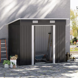 Outsunny 7 x 4ft Outdoor Garden Storage Shed for Backyard Patio Black