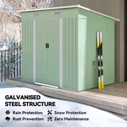 Outsunny 7 x 4ft Outdoor Garden Storage Shed for Backyard Patio Light Green