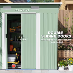 Outsunny 7 x 4ft Outdoor Garden Storage Shed for Backyard Patio Light Green - Additional view 4