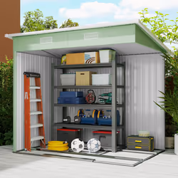 Outsunny 7 x 4ft Outdoor Garden Storage Shed for Backyard Patio Light Green - Additional view 7