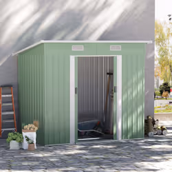 Outsunny 7 x 4ft Outdoor Garden Storage Shed for Backyard Patio Light Green - Additional view 8