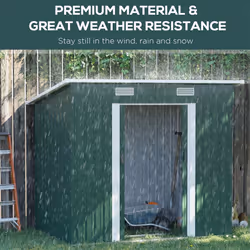 Outsunny 7 x 4ft Outdoor Garden Storage Shed for Backyard Patio Green