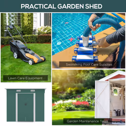 Outsunny 7 x 4ft Outdoor Garden Storage Shed for Backyard Patio Green