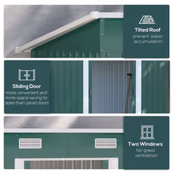 Outsunny 7 x 4ft Outdoor Garden Storage Shed for Backyard Patio Green - Additional view 6