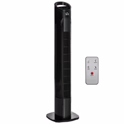 HOMCOM LED Tower Fan with 70 Oscillation 3 Speed 3 Mode LED Panel Remote Black