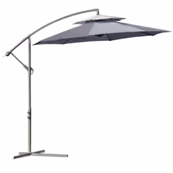 Outsunny 2.7m Cantilever Banana Parasol Outdoor Sun Shade w/ Crank, Dark Grey - Additional view 8