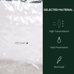 Outsunny 3 Tier Mini Greenhouse Grow House w/ Roll Up Door, Clear