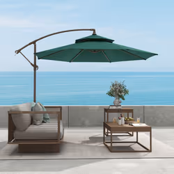 Outsunny 2.7m Cantilever Banana Parasol Outdoor Sun Shade w/ Crank, Green - Additional view 7