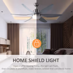 HOMCOM Reversible Ceiling Fan w/ Light, 6 Blades Indoor LED Lighting Fan, Silver - Additional view 7