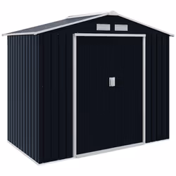 Outsunny 7 x 4ft Garden Shed Storage with Foundation Kit and Vents, Dark Grey - Additional view 8