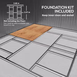 Outsunny 13 x 11ft Garden Shed Storage with Foundation Kit & Vents Light Grey - Additional view 6
