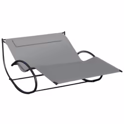 2-Person Outsunny Grey Metal Texteline Hammock Chair