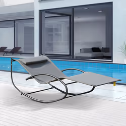 2-Person Outsunny Grey Metal Texteline Hammock Chair