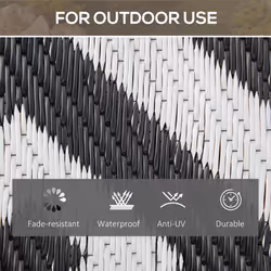 Outsunny 152x243cm Reversible Outdoor Rug Portable Plastic Straw RV Camping Mat