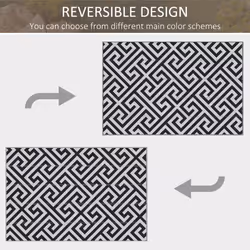 Outsunny 121x182cm Reversible Outdoor Rug Portable Plastic Straw RV Camping Mat - Additional view 4