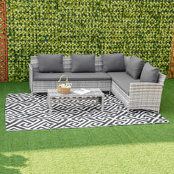 Outsunny 182x274cm Reversible Outdoor Rug Portable Plastic Straw RV Camping Mat