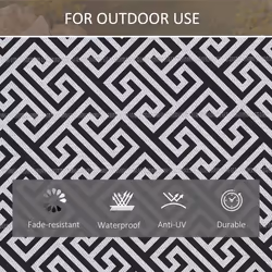 Outsunny 182x274cm Reversible Outdoor Rug Portable Plastic Straw RV Camping Mat