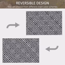 Outsunny 182x274cm Reversible Outdoor Rug Portable Plastic Straw RV Camping Mat