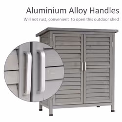 Outsunny Garden Storage Shed Solid Fir Wood Garage Organisation w/ Doors Grey - Additional view 5