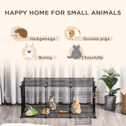 PawHut DIY Pet Playpen Cage 22 Piece w/Door Bunny Chinchilla Hedgehog Guinea Pig - Additional view 4