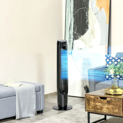 HOMCOM Quiet Air Cooler, Home Evaporative Ice Cooling Tower Fan Bedroom, Black