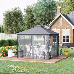 Outsunny Gazebo Party Tent Canopy Sun Shade for Patio Garden 3x3(m)