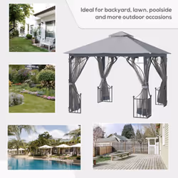 Outsunny Gazebo Party Tent Canopy Sun Shade for Patio Garden 3x3(m) - Additional view 5
