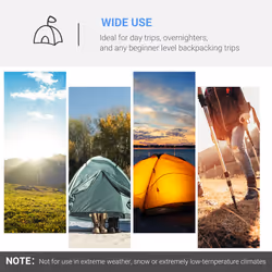 Outsunny 3 Man Camping Tent w/ 2 Rooms Porch Vents Rainfly Weather-Resistant - Additional view 5
