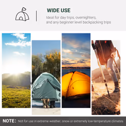 Outsunny 3 Man Camping Tent with Porch and Weather-Resistant Rainfly, Green - Additional view 4