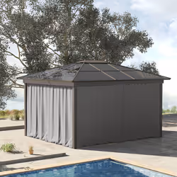 Outsunny 3 x 3(m) Universal Gazebo Replacement Sidewall Set, 4 Panels, Grey