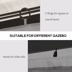 Outsunny 3 x 4(m) Universal Gazebo Replacement Sidewall Set, 4 Panels, Grey - Additional view 4