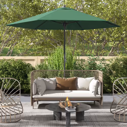Outsunny 2.8m Patio Umbrella Parasol Outdoor Table Umbrella 6 Ribs Green