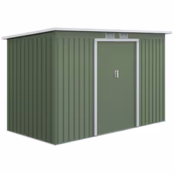 Outsunny 9 x 4FT Metal Garden Storage Shed w/ 2 Door, Light Green - Additional view 8