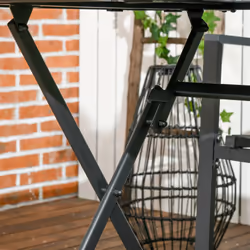 Outsunny Folding Rectangular Garden Dining Table for 6 with Parasol Hole - Additional view 6