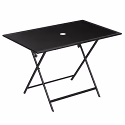 Outsunny Folding Rectangular Garden Dining Table for 6 with Parasol Hole - Additional view 8