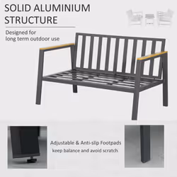 Outsunny 4 Piece Outdoor Conversation Furniture Set with Coffee Table & Cushions