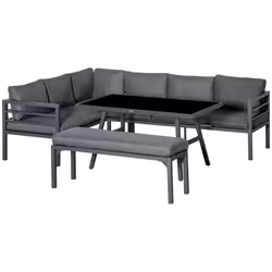OutsunnyÂ 8-SeaterÂ Aluminium Garden Dining Sofa Furniture Set with Cushions