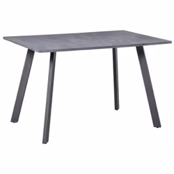 HOMCOM Modern Rectangular Dining Table with Metal Legs Indoor, Dark Grey
