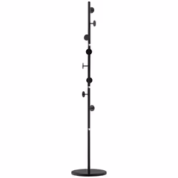 HOMCOM Steel Coat Stand Rack Marble Base 8 Hook for Living Room Entryway,Black