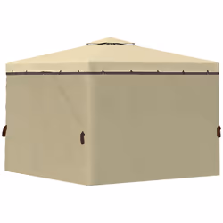Outsunny 3 x 3(m) Patio Gazebo Garden Shelter w/ Mosquito Netting, Beige - Additional view 5
