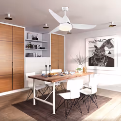 HOMCOM Reversible Ceiling Fan with Light, 3 Blades, Mount Lighting