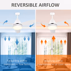 HOMCOM Reversible Ceiling Fan with Light, 3 Blades, Mount Lighting - Additional view 5